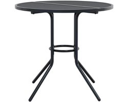 Terrastafel Rond Ø80x72-5 Cm - Gepoedercoat Staal - Antracietkleur - Tuin Tafel - Balkontafel - Tafel Voor Buiten - Buitentafel Metaal