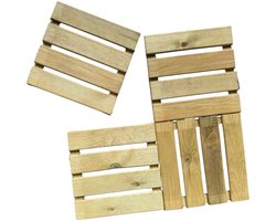 Terrastegels 30 x 30 cm - EU Grenenhout - Balkontegels - Tuintegels - Vlondertegels