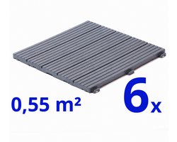 Terrastegels - Composiet - Grijs - 6 Stuks - 0.55 m² - Vlondertegels - Balkontegels - Onderhoudsvrij - Makkelijke en Snelle Montage