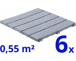 Terrastegels - Composiet - Platinum Wit - 6 Stuks - 0.55 m² - Vlondertegels - Balkontegels - Onderhoudsvrij - Makkelijke en Snelle Montage