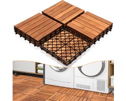 Terrastegels Tuintegels 55 stuks 5 m² Terrasplanken Balkon vloer - Kliktegels - Buiten tegels - Terrastegels hardhout Acaciahout Bruin 30 cm x 30 cm x 2,4 cm