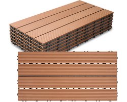 Terrastegels WPC - Tuintegels Kliksysteem - Terras Aankleden - Praktisch Drainagesysteem - 60 stuks 10 m² - Bruin