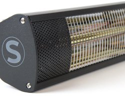 Terrasverwarmer elektrisch 1500 watt - minimaal rode gloed! - Mat zwart - 3 standen - afstandsbediening - Stenda Calor Sombra - Mat zwart