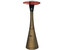 Terrasverwarmer Gas - Buitenverwarming - Gezellig Buiten Zitten - Weerbestendig UV-bestendig - 225 cm Hoog - Brons