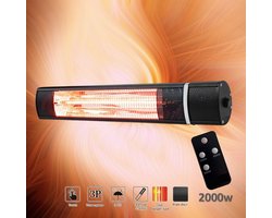 Terrasverwarmer - Heater - Warmte lamp - HB-TW20-R- zwart - 2000W - remote control