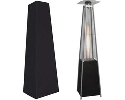 Terrasverwarmer Hoes - 221 x 61 x 53 cm - Afdekhoes - Buitenverwarmer Beschermhoes - Oxford-stof - Universeel - Waterdicht, winddicht en uv-bestendig - Met Koord - Geschikt voor staande heaters, piramidevormige vlamheaters en buitenmeubilair - Zwart