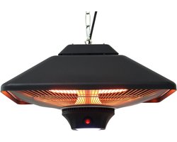 Terrasverwarmer met afstandbediening - Heater - Terrasheater - 2000 Watt - Zwart