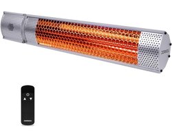 Terrasverwarmer - Verwarmingslamp - Buiten zitten - Lowglare lamp - 2000W - Zilver