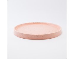 Terrazzo dienblad rond - kleur blush - presentatieplateau