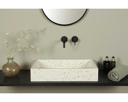 Terrazzo Wasbak Wit Rechthoek 60×39 cm | TRZ-510lt