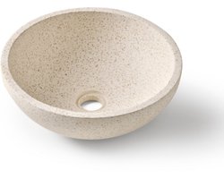 Terrazzo waskom rond wit 35x35x13 cm - Lirona