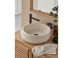 Terrazzo waskom rond wit 39x39x14 cm - Montessa