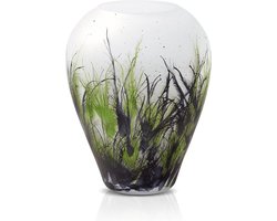 Terroso - Geblazen Vaas Nature, Glas Marmer, Hand Geschilderd, Hoogte 27 cm