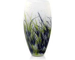 Terroso - Geblazen Vaas Nature, Glas Marmer, Hand Geschilderd, Hoogte 38 cm