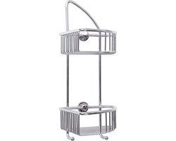 tesa draad hoekplank 2 manden chroom messing badkamer zelfklevend zonder boren – 425x180x205mm