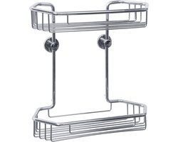 tesa draadplank 2 manden chroom messing badkamer zelfklevend zonder boren – 40227