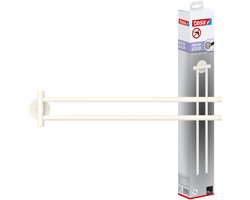 tesa handdoekrek Moon White 2-armig mat wit badkamer toilet zonder boren – 84x50x456mm