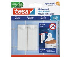tesa verstelbare nagel tegels & metaal zelfklevend herbruikbaar – 2 stuks 3kg badkamer keuken