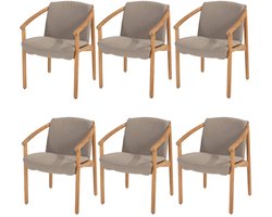 Tess dining tuinstoel teak 4 Seasons Outdoor set van 6