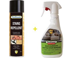TexClean - Schoonmaakspray - Impregneerspray - Spray TexClean 0.5L - TexGuard 0.4L