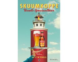 Texels Skuumkoppe Metalen Wandbord, Maat:20x30 cm - Dranken-Werkplaats-Garage-Classic Car-oldtimer-Man Cave-Wandbord mancave-Kroeg decoratie-Tekstbord-Metalen wanddecoratie