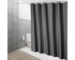 Textiel anti-schimmel douchegordijn - Schimmelwerend polyester - Met roestvrijstalen ringen - Wasbaar - 120x200cm - Inclusief 12 hangringen