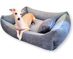 Textiel Corduroy Hondenbed 4L - Wasbare Hondenmand voor Middelgrote en Grote Honden (80x60)