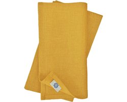 Textiel Stoffen Diner Servetten - Verschillende Kleuren - Hygge - 100% Linnen - Mosterdgeel - Geel - 32 x 32 cm - Keukenlinnen - Eettafel - Salontafel - Dagelijks Gebruik - Kerstmis - Pasen
