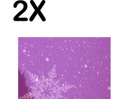Textiele Placemat - Paarse Winter Achtergrond - Kerst Sfeer - Set van 2 Placemats - 45x30 cm - Polyester Stof - Afneembaar