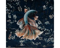 Textielstad Meubelstoffen - Velours Paneel Koi 2 48x48cm - Velours stof - Koi