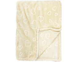 Textino HART - Plaid 140x180 cm - zachte stof - Beige - Valentijn, Cadeau, Liefde