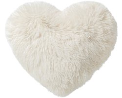 Textino - HART XL - sierkussen 55x60 cm – extra groot hartvormig kussen – superzacht en fluffy - Snow White – wit – knuffelkussen – Valentijn cadeau – kinderkamer woonkamer slaapkamer