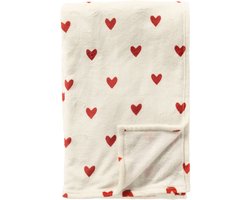 Textino - HARTJES - plaid 140x180 cm - met hartjes - Snow White - wit