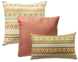Textino - Kussenset - Stevie & Sun - roze - 3 stuks - incl binnenkussens - binnen & buiten