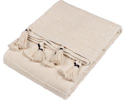 Textured Plaid - Woondeken Kussen - Ontspannen Sfeer - Gedetailleerd Weefsel - 130 x 180 cm - Natuurlijk