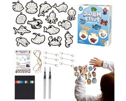Textuur Schilderset - 3D Kunst Kit - Creatief Knutselen - Schuim Textuur Effect - 21 cm Breed - Oceaan