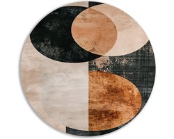 Textuur wandcirkel - Abstracte kunst wandbord - Wandschaal Minimalistisch - Muurdecoratie industrieel - Wandpaneel - Muurdecoratie slaapkamer muurcirkel forex 80x80 cm