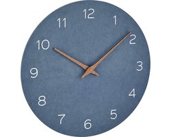 TFA Dostmann 60.3054.06 - Wandklok - Analoog - Rustig loopwerk - Houtlook - Hout - MDF - Duif Blauw - Bruin - 30 cm ø