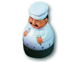 TFA Keuken Timer - chef vorm - mechanische wekker - kunststof - 60 minuten - kookwekker