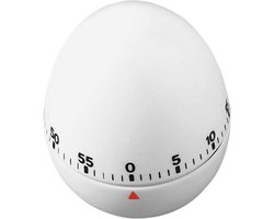 TFA Keuken Timer - ei vorm - mechanische wekker - wit - kunststof - 60 minuten - kookwekker