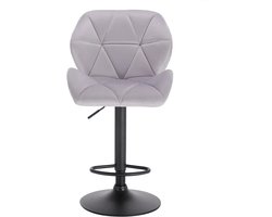 THA Barkrukken - 1 Stuk - Verstelbaar - Velvet Barkruk - Luxe Barkrukken - Barkrukken Met Rugleuning - Barkrukken - Hoge Bar Krukken - Licht Grijs