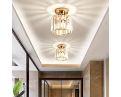 THA hanglamp - Verlichting - Gangpad - Lamp - Kristal Look - Plafonnière - Rond - Warm Licht - Goud - E27