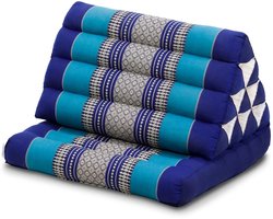 Thais driehoeksmatras blauw 78 cm – hard & stevig – opvouwbaar kapok ligkussen – yoga, relax en loungematras