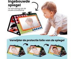 The Baby Supply Buikligtrainer voor Baby’s – Sensorisch Knisperboekje – Educatief Montessori Speelgoed – Tummy Time Trainer – Baby Speelgoed vanaf 3 Maanden