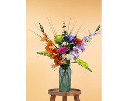 The Bloomistic® – Zijden Boeket – 60-70 cm hoog – Kunstbloemen – 15 stelen – Sinterklaas – nepbloemen – housewarming cadeau – herfst decoratie – decoratie woonkamer