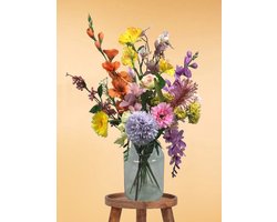 The Bloomistic® – Zijden Boeket – 60-70 cm hoog – Kunstbloemen – 19 stelen – Exclusief vaas – nepbloemen – housewarming cadeau – herfst decoratie – decoratie woonkamer