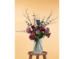 The Bloomistic® – Zijden Boeket – 60-75 cm hoog – Kunstbloemen – 12 stelen – Exclusief vaas – nepbloemen – housewarming cadeau – herfst decoratie – decoratie woonkamer