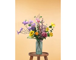 The Bloomistic® – Zijden Boeket – 70-80 cm hoog – Kunstbloemen – 17 stelen – Exclusief vaas – nepbloemen – housewarming cadeau – herfst decoratie – decoratie woonkamer