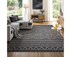 the carpet Calgary - robuust tapijt, plat geweven, modern design, ideaal voor woonkamers, eetkamers en buitenruimtes, binnen en buiten, Antraciet, 200 x 280