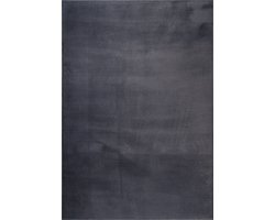 the carpet, Cosy Vloerkleed, Knuffelzacht bontkleed, wasbaar, Antraciet, 140x200 cm